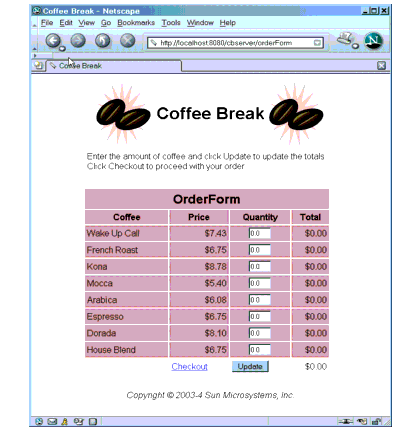 Coffee Break Order Form