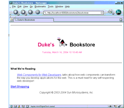 Duke's Bookstore with Applet